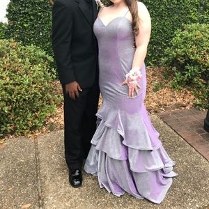 Plus size purple prom dress